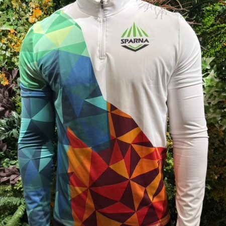VESTES DEMI-ZIP GÉO BLANC